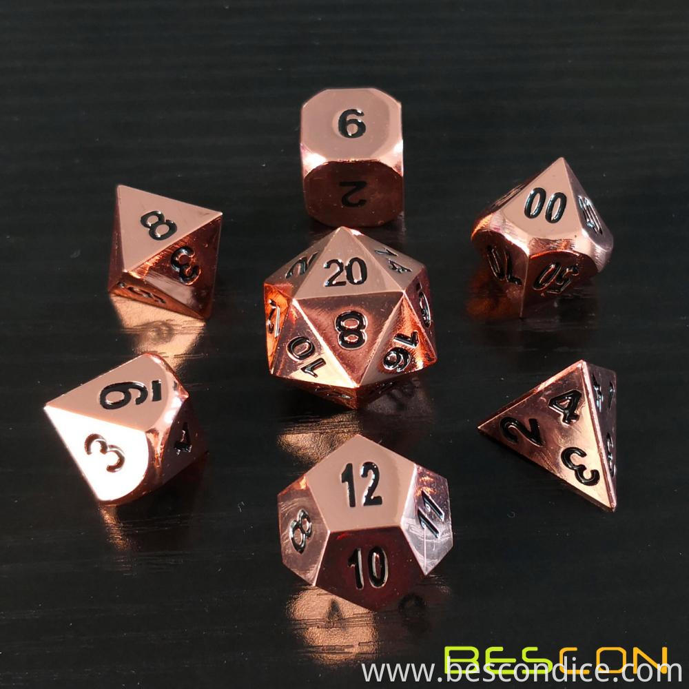 Heavy Rose Copper Solid Metal Dice Set 1 Heavy Rose Copper Solid Metal Dice Set 1